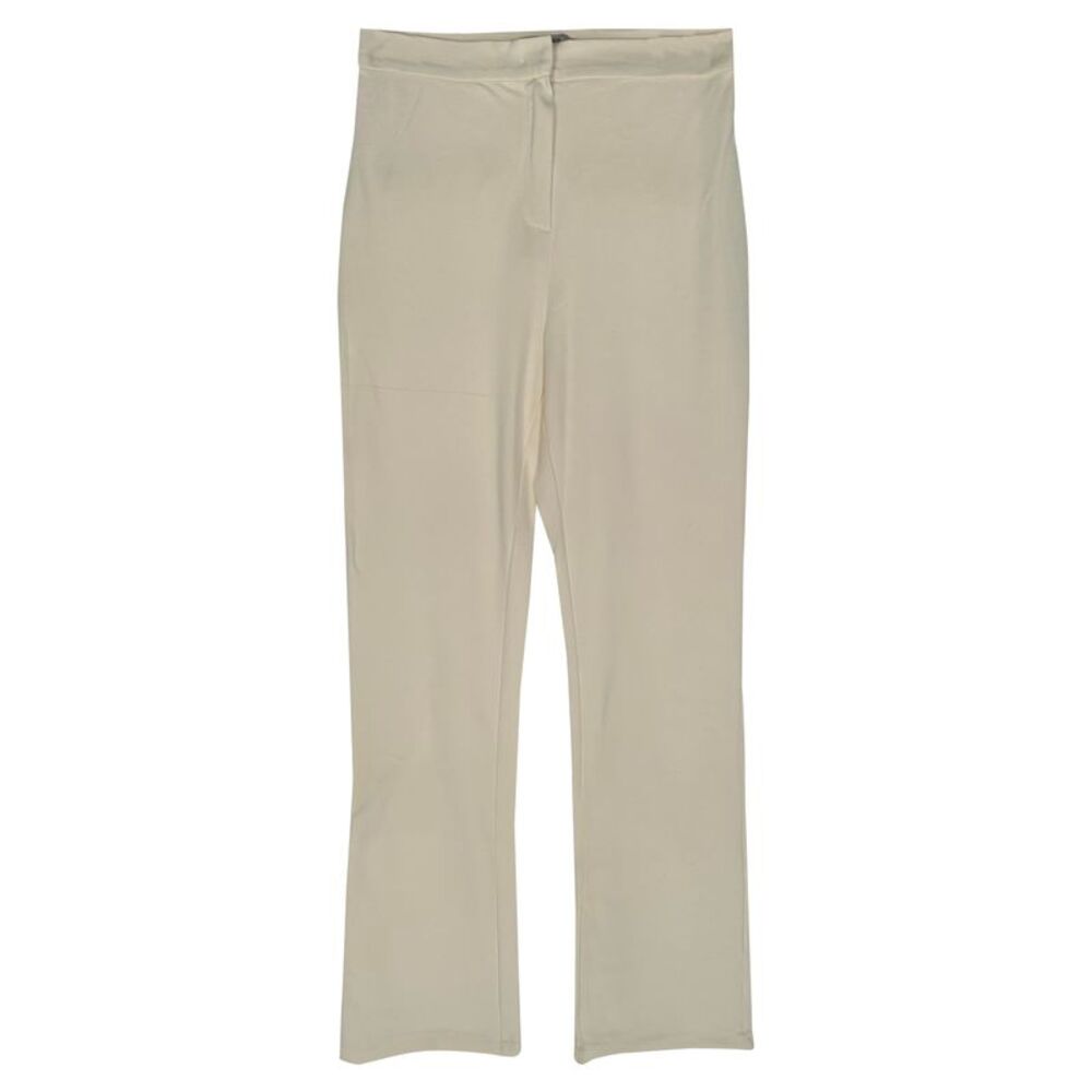Max Mara Leisure Straight-Leg Trousers in White Cotton
